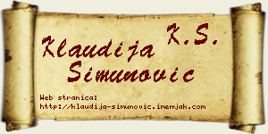 Klaudija Simunović vizit kartica